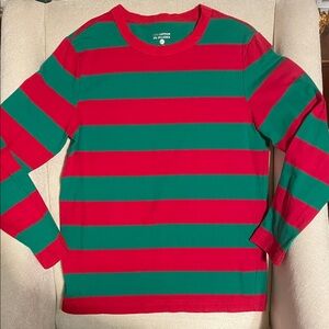 Amazon Red & Green Striped Long-Sleeve Tee